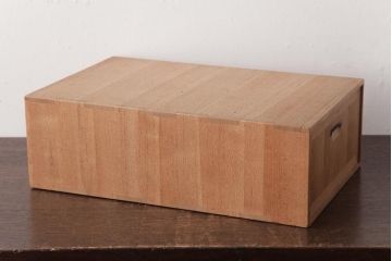 アンティーク雑貨　指物　桐材　シンプルな上手物の書箱(書類箱、帳簿入れ)(R-037346)