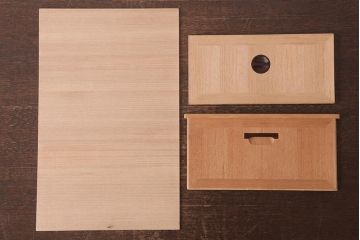 アンティーク雑貨　指物　桐材　シンプルな上手物の書箱(書類箱、帳簿入れ)(R-037346)