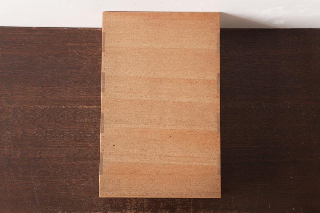 アンティーク雑貨　指物　桐材　シンプルな上手物の書箱(書類箱、帳簿入れ)(R-037346)