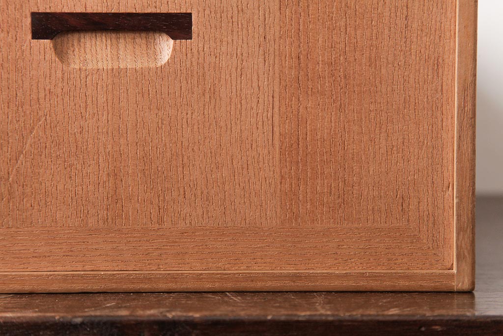 アンティーク雑貨　指物　桐材　シンプルな上手物の書箱(書類箱、帳簿入れ)(R-037346)