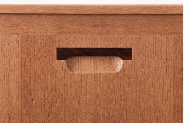 アンティーク雑貨　指物　桐材　シンプルな上手物の書箱(書類箱、帳簿入れ)(R-037346)