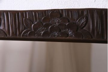 中古　伝統工芸　軽井沢彫り　桜の意匠が美しいドレッシングチェスト(ドレッサー、引き出し、鏡台)(R-037347)