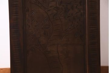 中古　伝統工芸　軽井沢彫り　桜の意匠が美しいドレッシングチェスト(ドレッサー、引き出し、鏡台)(R-037347)