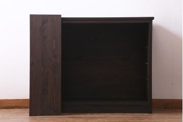 アンティーク家具　ラフジュ工房オリジナル　古建具リメイク　組子の模様の引き戸が風情漂うキャビネット(収納棚、戸棚、書院戸)(R-037348)