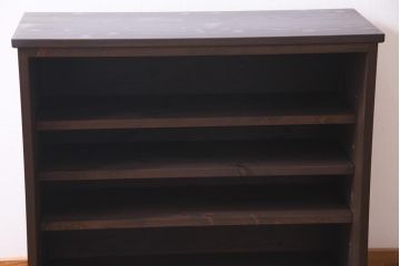 アンティーク家具　ラフジュ工房オリジナル　古建具リメイク　組子の模様の引き戸が風情漂うキャビネット(収納棚、戸棚、書院戸)(R-037348)