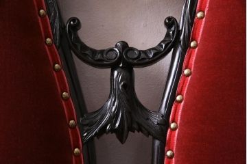 アンティーク家具　英国　イギリスヴィンテージ　ウォールナット材　猫脚セティ(二人掛けソファ、ダイニングソファ、ビンテージ)(R-037349)