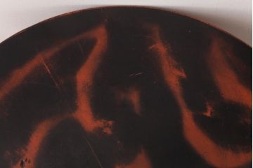 アンティーク家具　漆塗り　個性的な脚が目を引く珍しいデザインのちゃぶ台(丸テーブル)(R-037354)