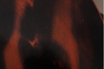 アンティーク家具　漆塗り　個性的な脚が目を引く珍しいデザインのちゃぶ台(丸テーブル)(R-037354)