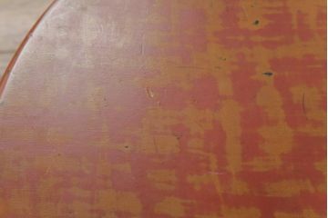 アンティーク家具　漆塗り　個性的な脚が目を引く珍しいデザインのちゃぶ台(丸テーブル)(R-037355)