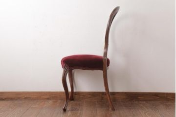 アンティーク家具　イギリスアンティーク　マホガニー材　優雅なバルーンバックチェア(ダイニングチェア、椅子)(R-037360)
