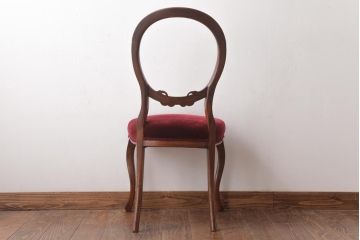 アンティーク家具　イギリスアンティーク　マホガニー材　優雅なバルーンバックチェア(ダイニングチェア、椅子)(R-037360)