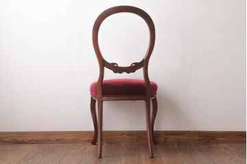 アンティーク家具　イギリスアンティーク　マホガニー材　優雅なバルーンバックチェア(ダイニングチェア、椅子)(R-037361)