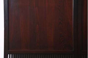 アンティーク建具　和製アンティーク　漆塗り　味わいたっぷりの明治大正期の板戸(引き戸、建具)2枚セット(R-037364)