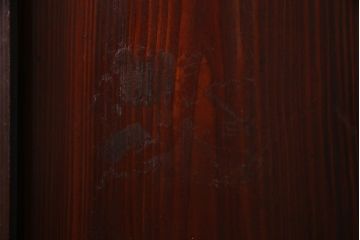 アンティーク建具　和製アンティーク　漆塗り　味わいたっぷりの明治大正期の板戸(引き戸、建具)2枚セット(R-037364)