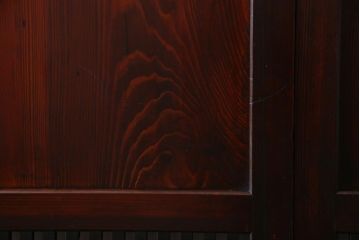 アンティーク建具　和製アンティーク　漆塗り　味わいたっぷりの明治大正期の板戸(引き戸、建具)2枚セット(R-037364)