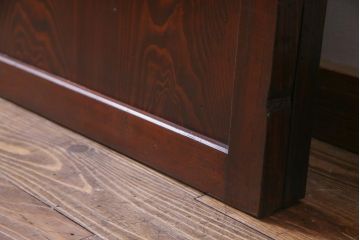 アンティーク建具　和製アンティーク　漆塗り　味わいたっぷりの明治大正期の板戸(引き戸、建具)2枚セット(R-037364)