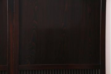 アンティーク建具　和製アンティーク　漆塗り　味わいたっぷりの明治大正期の板戸(引き戸、建具)2枚セット(R-037364)