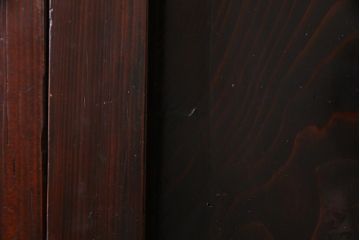 アンティーク建具　和製アンティーク　漆塗り　味わいたっぷりの明治大正期の板戸(引き戸、建具)2枚セット(R-037364)