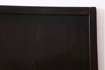 アンティーク建具　和製アンティーク　漆塗り　味わいたっぷりの明治大正期の板戸(引き戸、建具)2枚セット(R-037364)
