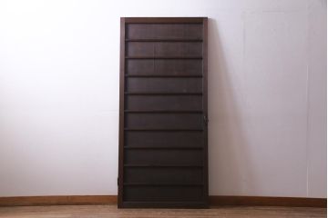 レトロ建具　昭和中期　落ち着いた色味が味わい感じる木製ドア(扉、建具)