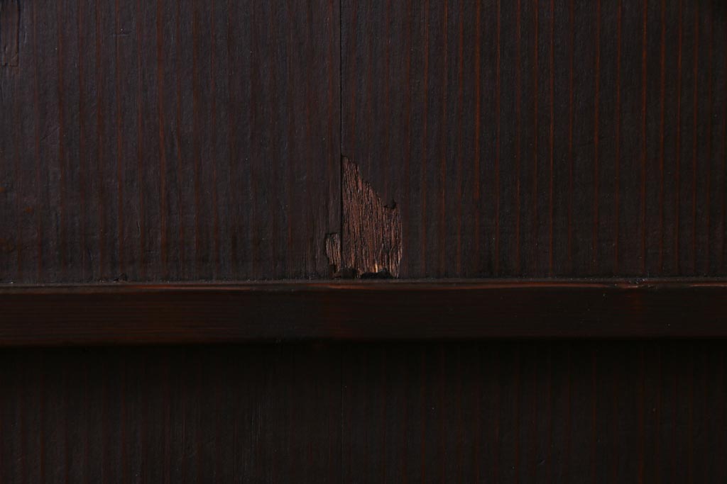 レトロ建具　昭和中期　落ち着いた色味が味わい感じる木製ドア(扉、建具)