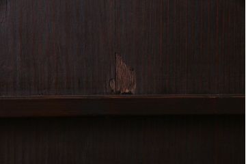 レトロ建具　昭和中期　落ち着いた色味が味わい感じる木製ドア(扉、建具)