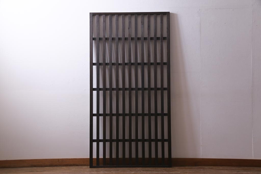 アンティーク建具　明治大正期　風情を感じさせる和モダンな縦格子戸1枚(建具、はめ殺し、DIY)