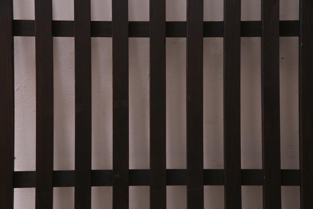 アンティーク建具　明治大正期　風情を感じさせる和モダンな縦格子戸1枚(建具、はめ殺し、DIY)