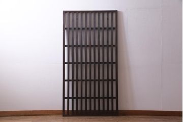 アンティーク建具　明治大正期　風情を感じさせる和モダンな縦格子戸1枚(建具、はめ殺し、DIY)