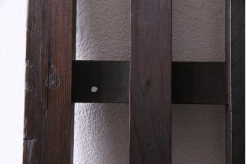 アンティーク建具　明治大正期　風情を感じさせる和モダンな縦格子戸1枚(建具、はめ殺し、DIY)