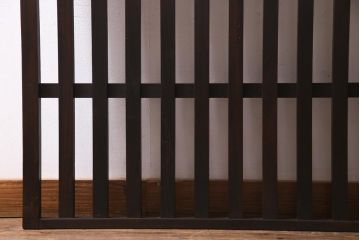 アンティーク建具　明治大正期　風情を感じさせる和モダンな縦格子戸1枚(建具、はめ殺し、DIY)