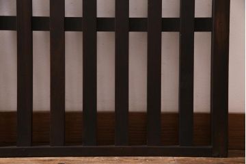 アンティーク建具　明治大正期　風情を感じさせる和モダンな縦格子戸1枚(建具、はめ殺し、DIY)