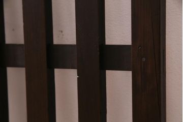 アンティーク建具　明治大正期　風情を感じさせる和モダンな縦格子戸1枚(建具、はめ殺し、DIY)