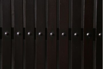 アンティーク建具　和製アンティーク　和の風情を演出してくれる平格子戸2枚セット(引き戸、ガラス戸)(R-037367)