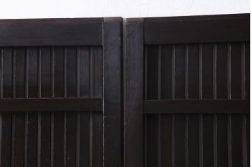 アンティーク建具　和製アンティーク　和の風情を演出してくれる平格子戸2枚セット(引き戸、ガラス戸)(R-037367)