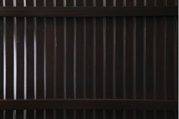 アンティーク建具　和製アンティーク　和の風情を演出してくれる平格子戸2枚セット(引き戸、ガラス戸)(R-037367)