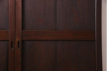 アンティーク建具　和製アンティーク　明治大正期　落ち着いた印象の板戸2枚セット(R-037368)