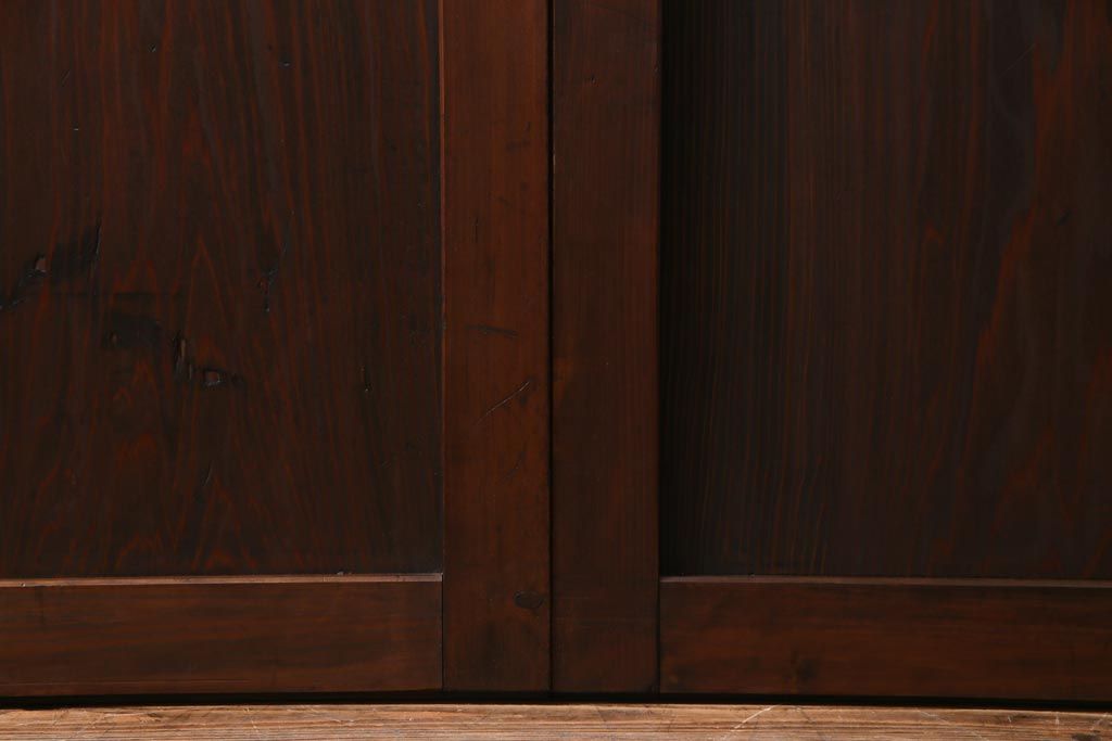 アンティーク建具　和製アンティーク　明治大正期　落ち着いた印象の板戸2枚セット(R-037368)