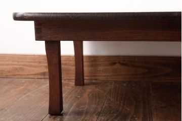 レトロ家具　栓材　懐かしさ漂う昭和レトロな角ちゃぶ台(ローテーブル)(R-037370)