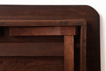 レトロ家具　栓材　懐かしさ漂う昭和レトロな角ちゃぶ台(ローテーブル)(R-037370)