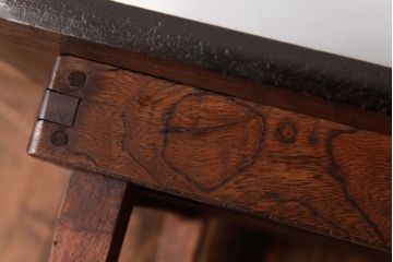 レトロ家具　栓材　懐かしさ漂う昭和レトロな角ちゃぶ台(ローテーブル)(R-037370)