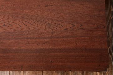 レトロ家具　栓材一枚板　シンプルで使い勝手の良い角ちゃぶ台(ローテーブル)(R-037372)