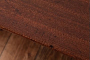 レトロ家具　栓材一枚板　シンプルで使い勝手の良い角ちゃぶ台(ローテーブル)(R-037372)