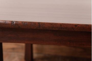 レトロ家具　栓材一枚板　シンプルで使い勝手の良い角ちゃぶ台(ローテーブル)(R-037372)