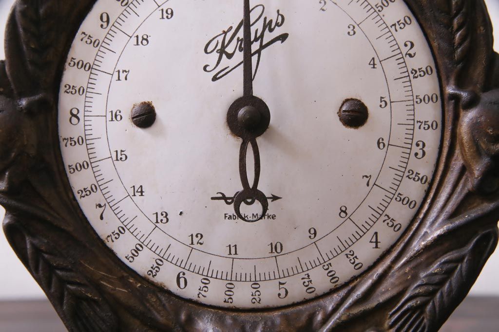 アンティーク雑貨 ドイツ KRUPS(クラップス) アイアン製 キッチンスケール(秤、はかり)(R-037373)