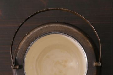 ヴィンテージ雑貨　イギリス　木製　樽型　おしゃれな雰囲気が魅力的なアイスペール(ディスプレイ雑貨、氷入れ、アイスバスケット、ビンテージ)(R-037374)