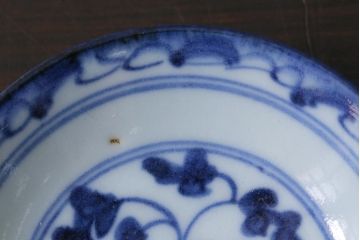 アンティーク雑貨　中国　古染付小皿3枚セット(和食器)(R-037380)