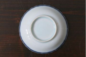 アンティーク雑貨　骨董　江戸期　古伊万里　船の図　染付小皿3枚セット(和食器)(R-037381)
