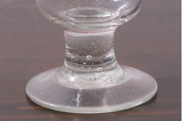 アンティーク雑貨　大正期　赤縁　上品な赤い色が目をひく氷コップ(吹ガラス)(R-037393)