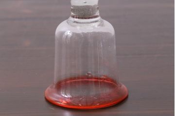 アンティーク雑貨　大正期　赤縁　上品な赤い色が目をひく氷コップ(吹ガラス)(R-037393)